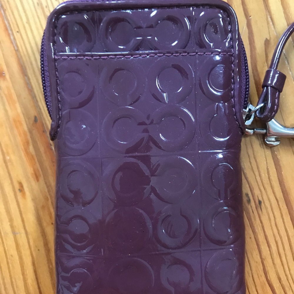 Purple coach wristlet